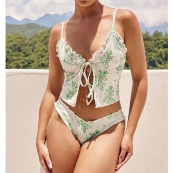 seamoly Women's Tankinis Striped Halter String Tie Side 2 Piece Tankini Sets Swi - Picture 6 of 7